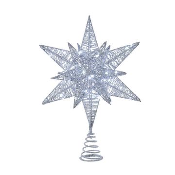 Kurt S. Adler® Twinkling Superbright LED Silver Starburst Tree Topper