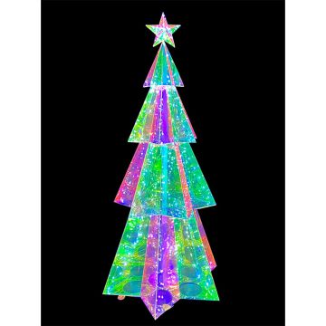Iridescent Traditional Layered Christmas Tree, 450 LEDS, 70"