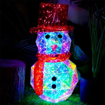 Iridescent Snowman, Hat and Scarf, Carrot Nose, USB