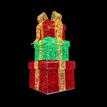 LUXE Stacked Presents with Twinkling Lights 10FT