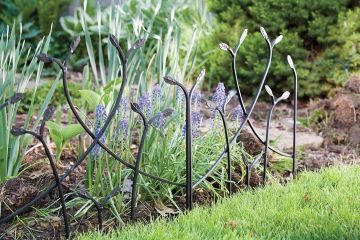 Panacea, Forged Border Edge with Leaves, Black, 18"x22"