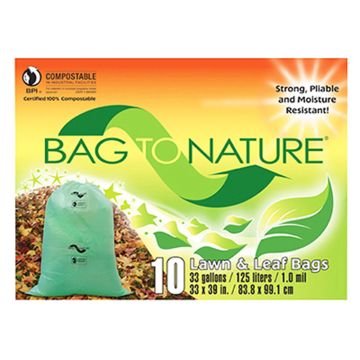Bag To Nature 33 Gallon Compost Lawn and Leaf Bag, 10 pack
