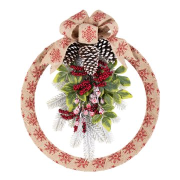 Haute Decor 18-inch Snowflake Homespun Christmas Wreath 