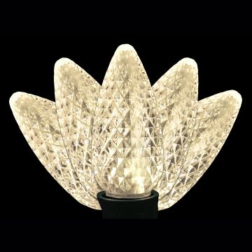 Holiday Bright Lights LED C9 Facet Warm White 75 Lights Green Cord 74FT