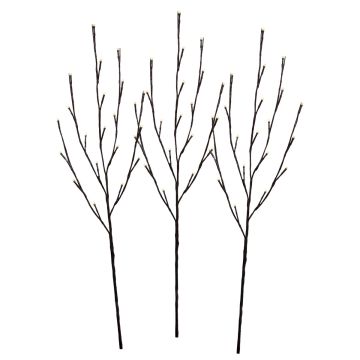 Holiday Bright Lights LED Twigs Warm White 60 Lights Brown Branches Cordless Rechargeable 3 Pack