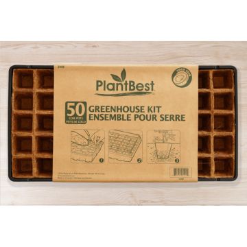 PlantBest™ Greenhouse Kit with Tray & Dome 50 Coco Coir Cells
