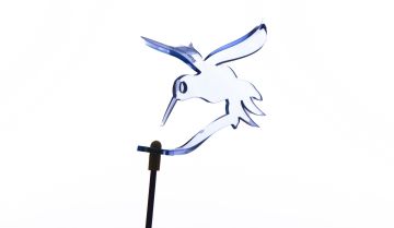 Sun Glowz Blue fluorescent Hummingbird, 16.5" Tall