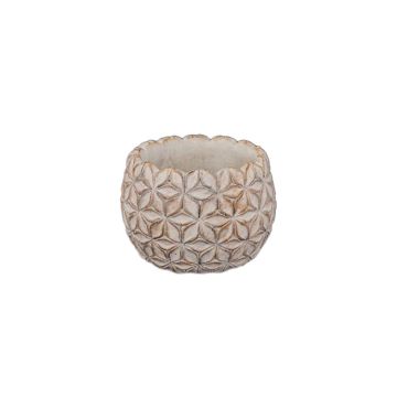 A&B Floral Round Diamond Pattern Pot
