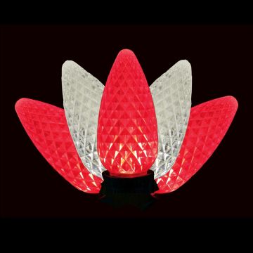 Holiday Bright Lights LED C9 Facet Candy Cane 75 Lights Green Cord 74FT