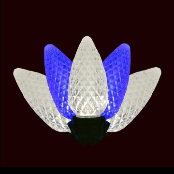 Holiday Bright Lights LED C9 Facet Frozen 75 Lights Green Cord 74FT