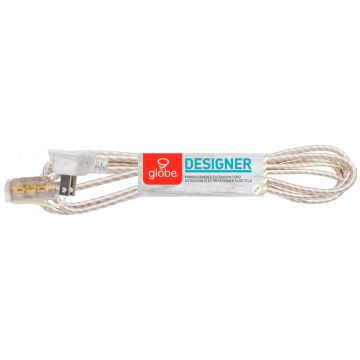 Globe Electric Designer Indoor 9 ft. L Gold/White Extension Cord 16/2