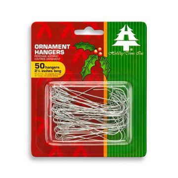 Holiday Trims Ornament Giant Hangers Silver 2 1/2IN Hooks 50 pack