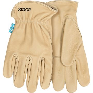KINCO® HydroFlector™ Water-Resistant Premium Grain Cowhide Driver Glove Tan