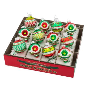 Holiday Splendor Decorated Rounds & Shapes 1.75IN, 12 Ornaments