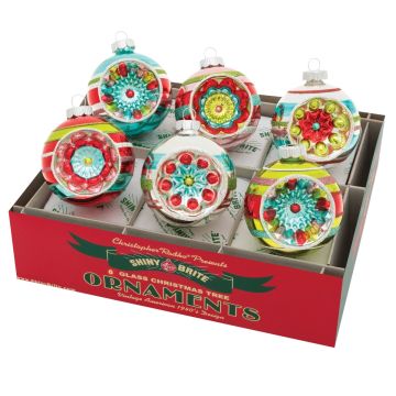 Festive Fete Decorated Reflector Rounds 3.25IN, 6 Bulbs