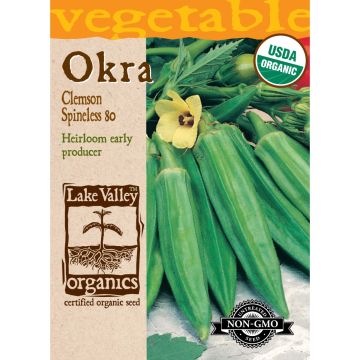 Abelmoschus, Okra 'Clemson Spineless 80' Organic Heirloom