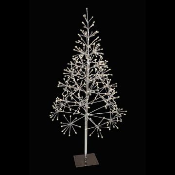 Holiday Bright Lights LED Shimmering Tree Warm White Twinkle 380 Lights Silver Branches 4.5FT