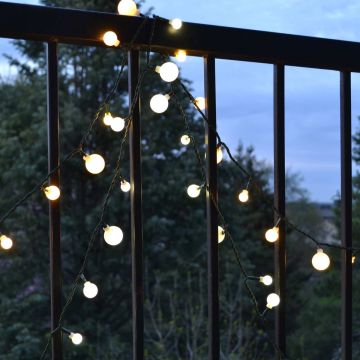 Holiday Bright Lights LED Gumball Warm White 120 Lights Green Cord 29.6FT