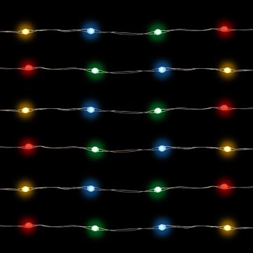 Holiday Bright Lights Big Seed Multi-Colored 50 Lights Silver Wire 16.5FT