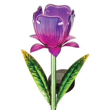 Regal Gift & Art Solar Mini Stake Tulip 'Purple' 15"
