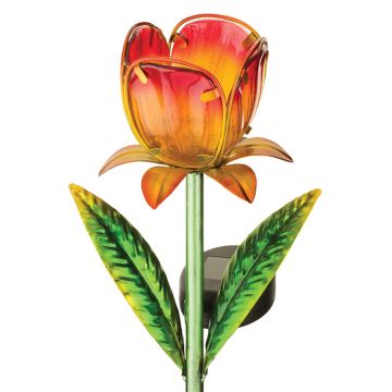 Regal Gift & Art Solar Mini Stake Tulip 'Yellow' 15"