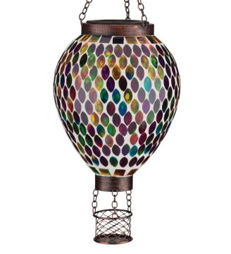 Regal Art & Gift, Mosaic Hot Air Balloon Solar Lantern Multi