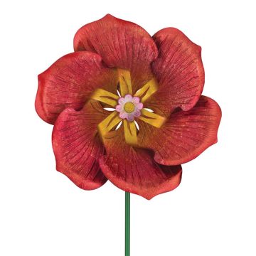 Regal Art & Gift Mini Wind Spinner Textured Flower Stake 'Poppy' 17"