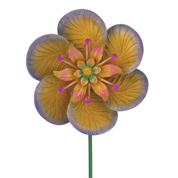 Regal Art & Gift Mini Wind Spinner Textured Flower Stake 'Purple' 17"