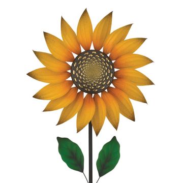 Regal Art & Gift Mini Wind Spinner Textured Flower Stake 'Sunflower' 17"