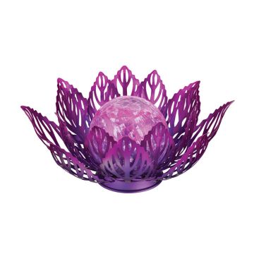 Regal Art & Gift Solar Decor Lotus 'Purple' 10" diameter