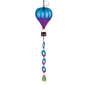 Regal Gift & Art Solar Hot Air Balloon Acrylic Lantern Spinner 'Purple' 22"