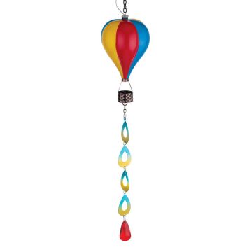 Regal Gift & Art Solar Hot Air Balloon Acrylic Lantern Spinner 'Vertical Stripes' 22"
