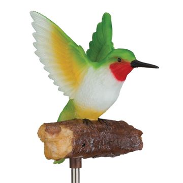 Regal Art & Gift Solar Stake with Sounds 'Hummingbird' 28" tall