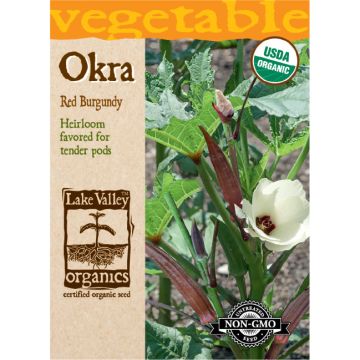 Abelmoschus, Okra 'Red Burgundy' Organic Heirloom