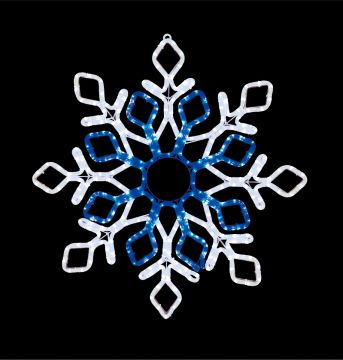 LAMPHOME 24” Snowflake Neon LED Super-Bright White and Blue, Outdoor 