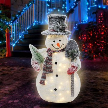 Lamphome Snowman with Shovel 35"