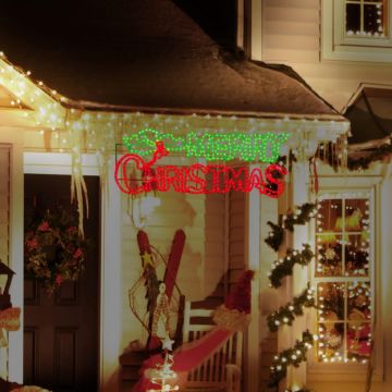 LAMPHOME Merry Christmas LED Sign, Indoor/Outdoor, Multicolor