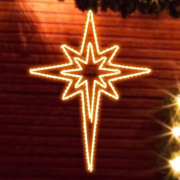 LAMPHOME 43" Bethlehem Star LED, Multi Functions, Warm White