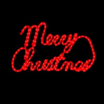LAMPHOME 24in Lighted Merry Christmas Sign, Red, Indoor/Outdoor