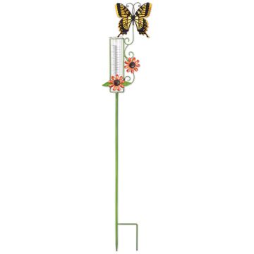 Sunset Vista Designs, Garden Partys Yellow Butterfly Rain Gauge