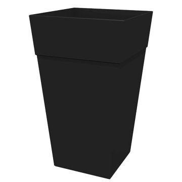 Bloem, Finley Tall Square Planter, Black, 15"