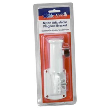 Annin Adjustable Flag Bracket, Nylon, White