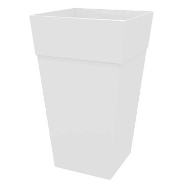 Bloem, Finley Tall Square Planter, White, 15"