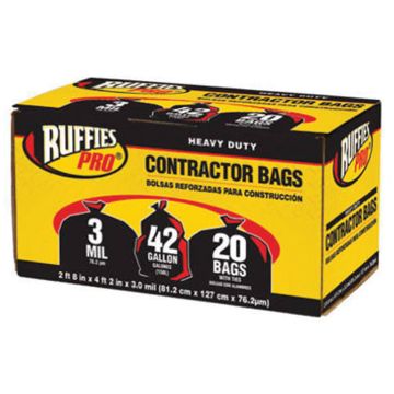 42 Gallon (20 Count) Ruffies Pro Contractor Bags