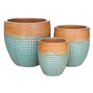 Alfresco Balley Planter, Dark Honey/Turquoise