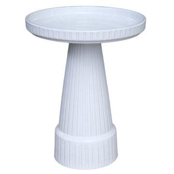 Gabbi Fluted Birdbath NO Lock Top, White - TOP ONLY