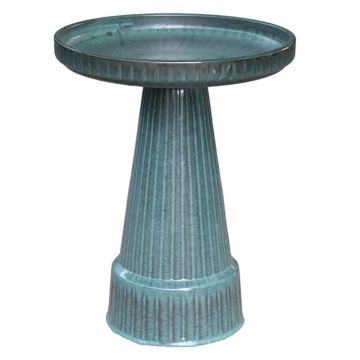 Gabbi Fluted Birdbath NO Lock Top, Moss Green - BASE ONLY