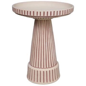 Gabbi Fluted Birdbath NO Lock Top, Natural Earth - TOP ONLY