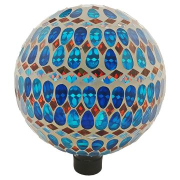 Very Cool Stuff! Glass Gazing Globe 10in - Turquoise Geometric