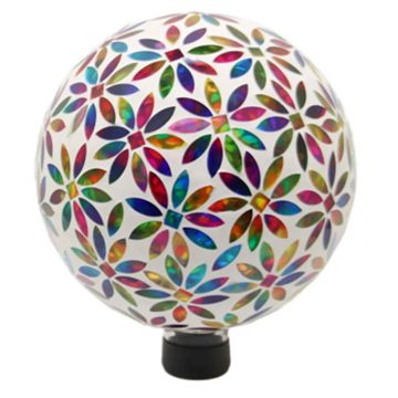 VERY COOL STUFF 10″ Multicolor Flower Glass Globe with Hanging Chain